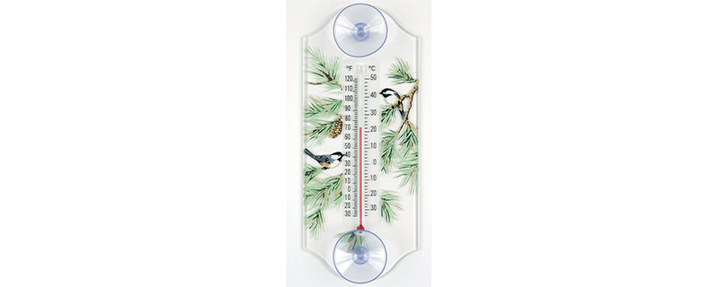 Aspects 116 Classic Style Chickadee in Pine Window Thermometer
